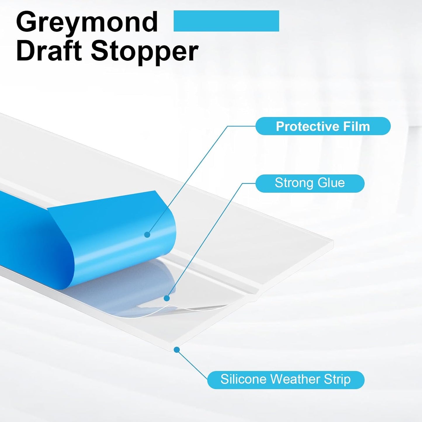 Weather Stripping Door Seal, Silicone Strip for Frame and Gaps Draft Stopper,Glass Shower Door Sweep, Clear, 36 Feet x 1 Inch