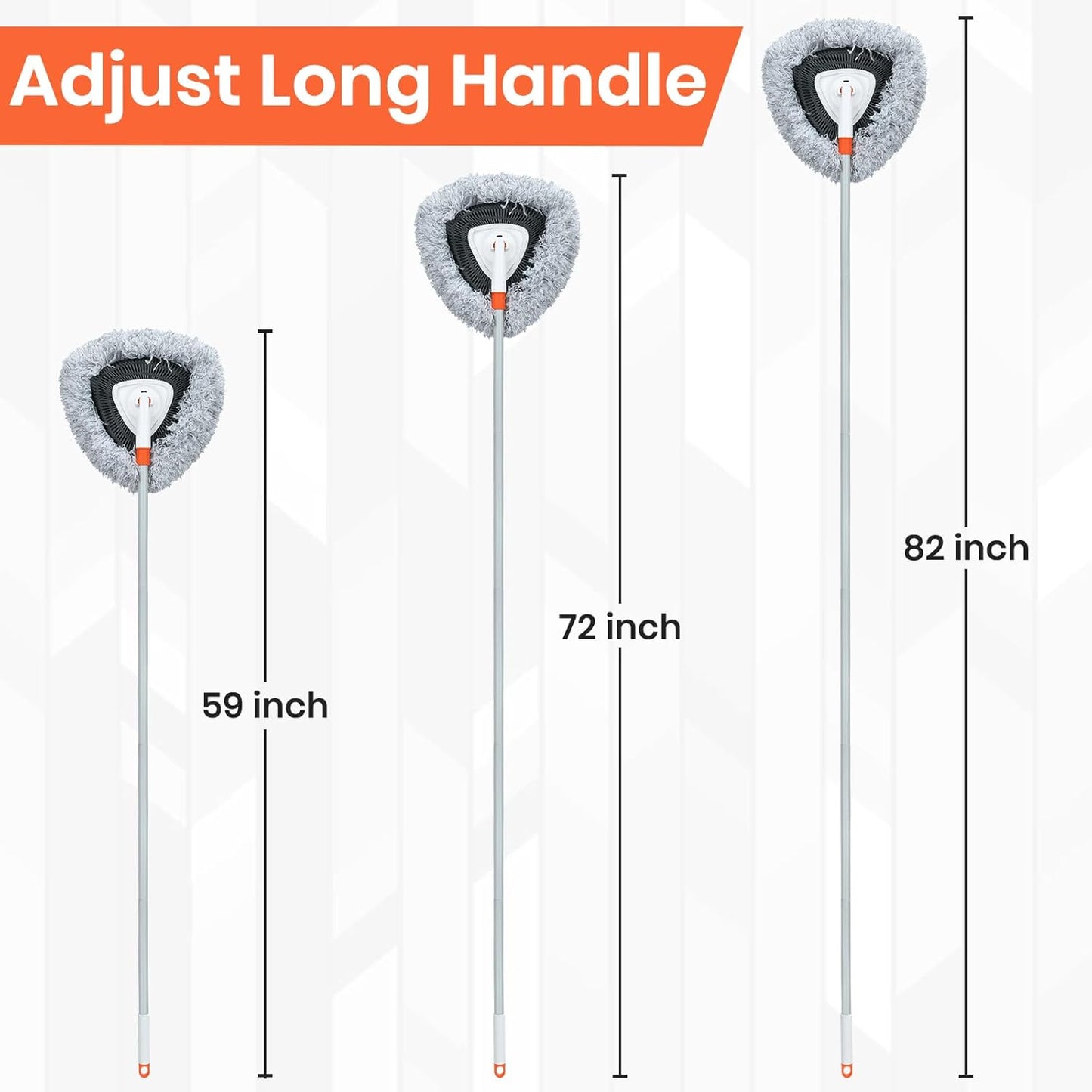 Wall Cleaner Mop with 82" Long Handled Baseboard Cleaner Tool with 3 Replacement Pads Ceiling Duster Tool for Walls Window, Floor, Ceiling, Baseboard