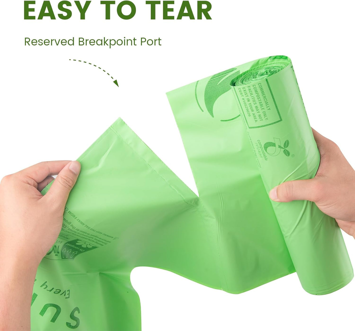 SUPERBIO 64 Gallon Compostable Yard Waste Bags, Lawn & Leaf Bags, 242.3L (60 Count Bulk), Heavy Duty 1.57 Mils, BPI and OK compost INDUSTRIAL