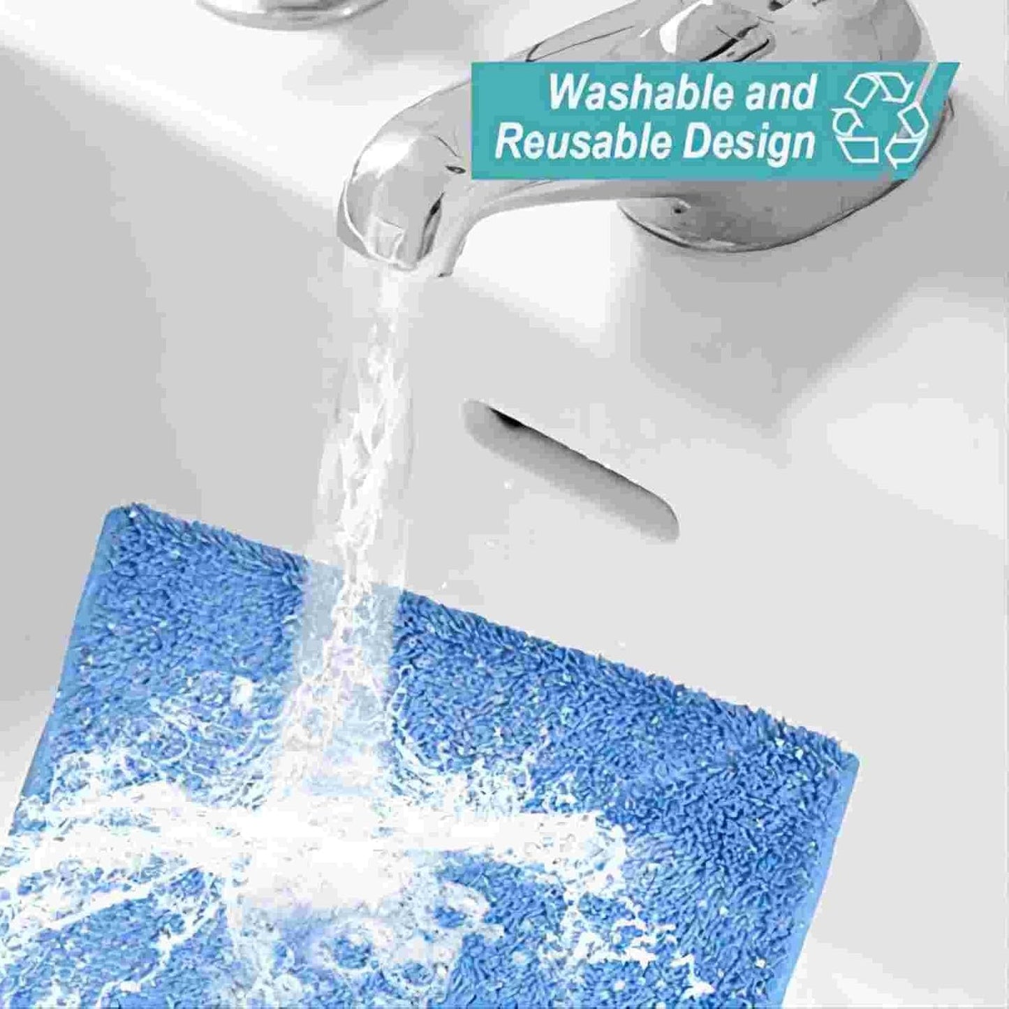 KEEPOW Microfiber Mop Cloth Refills Compatible with MR.SIGA Professional Microfiber Mop, 5 Pack Reusable Flat Mop Refills for Hardwood, Laminate, Tile Floor Cleaning