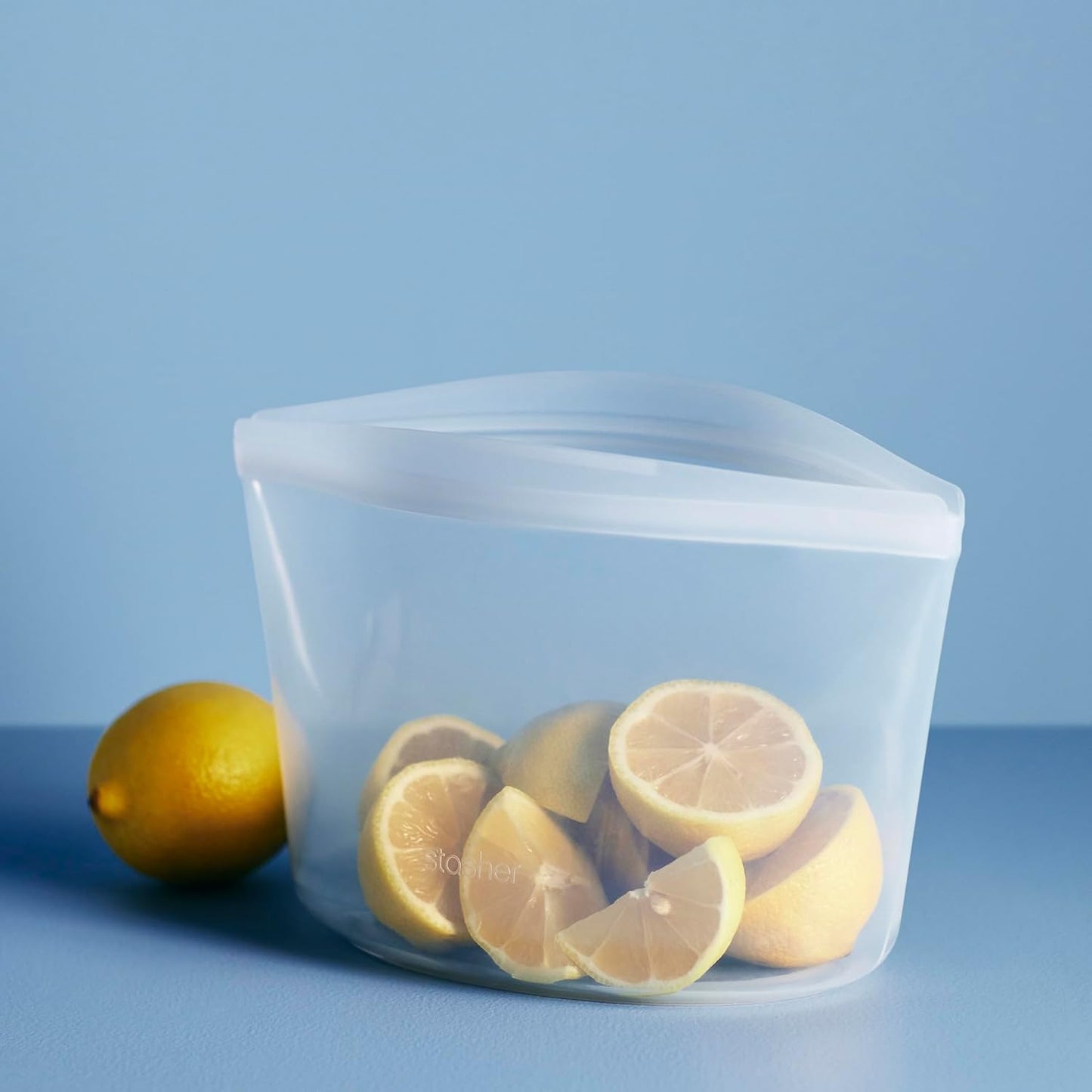 Stasher Premium Silicone Reusable Food Storage Bowl, 6-Cup, Clear, Microwave, Sous Vide, Dishwasher, Oven and Freezer Safe, Travel Container, BPA Free, Leak-free, Eco-friendly