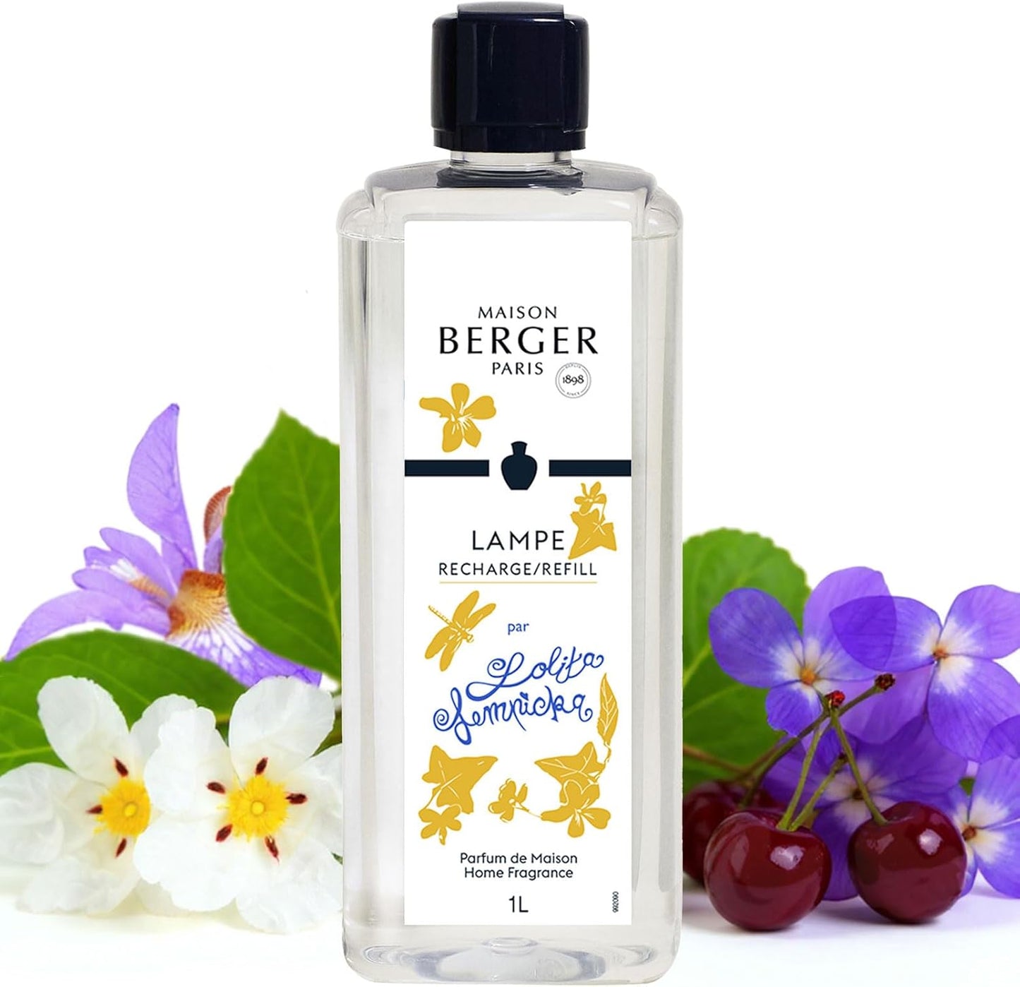 MAISON BERGER - Lolita Lempicka Home Fragrance Refill, 1L (33.8 Fluid Ounces) - Catalytic Diffuser Air Purifier - Romantic Ivy & Tonka Scent - 160h Diffusion - French Luxury for Lampe Berger