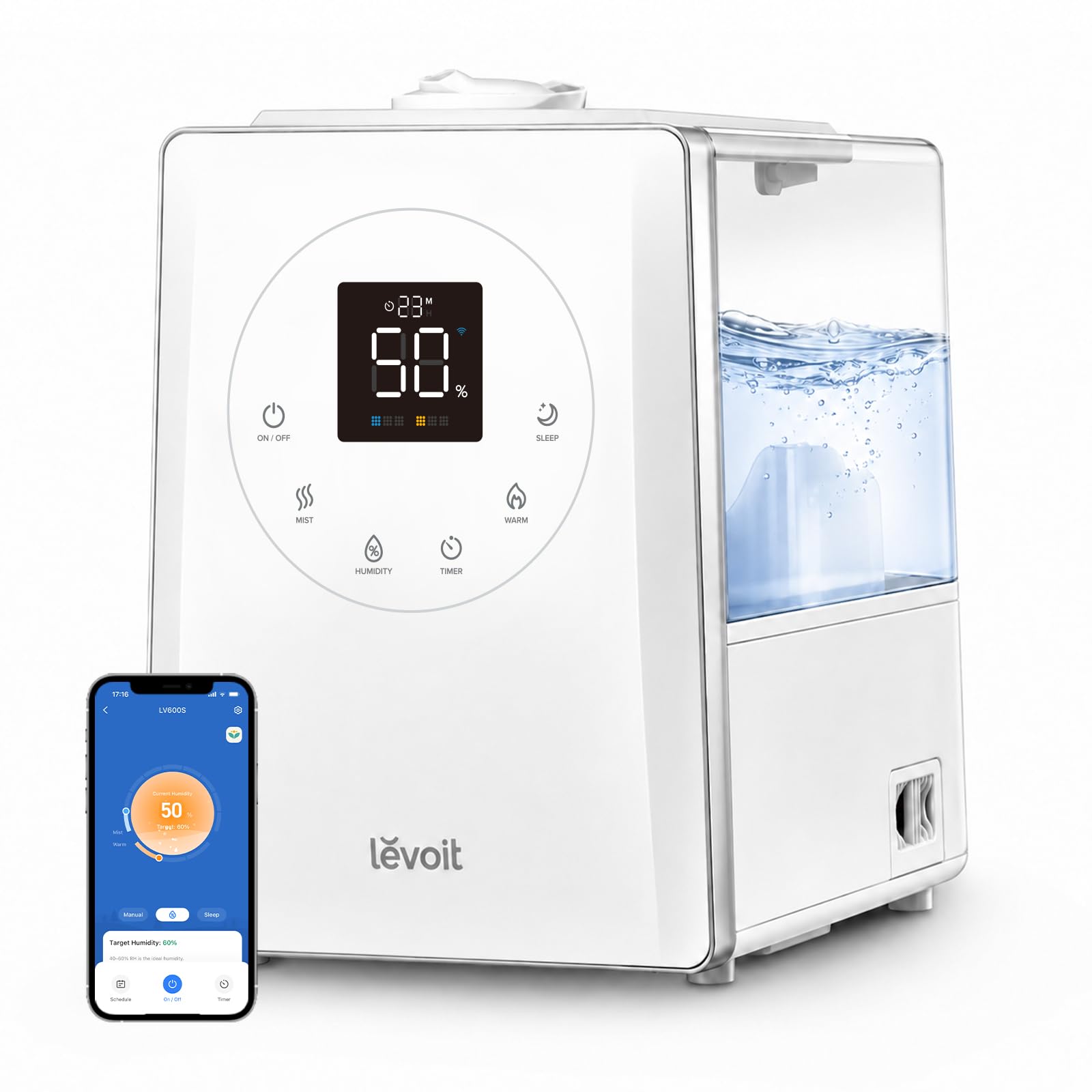 Levoit LV600S Smart Warm&Cool Mist Humidifiers for Home Bedroom Large Room