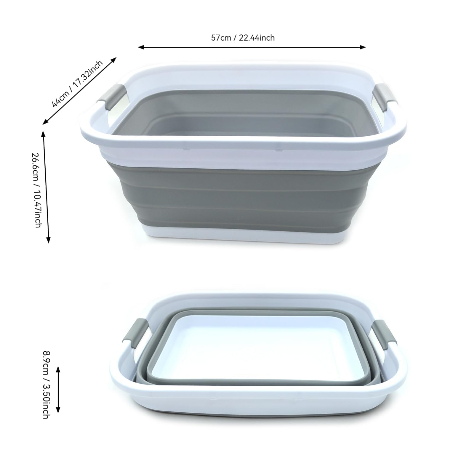 SAMMART 41L (10.8 gallon) Collapsible Plastic Laundry Basket-Foldable Pop Up Storage