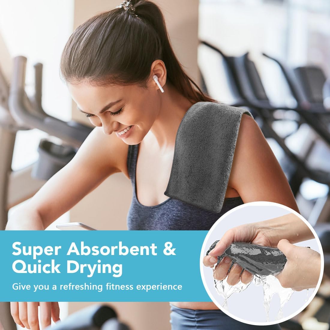 Orighty Wash Cloths Bulk Towels Set 200 Pack, Highly Absorbent and Soft Feel Microfiber Face Cloths, Multi-Purpose Washcloths & Hand Towels for Bathroom, Hotel, Spa, and Gym, 12x12 Inch, Grey