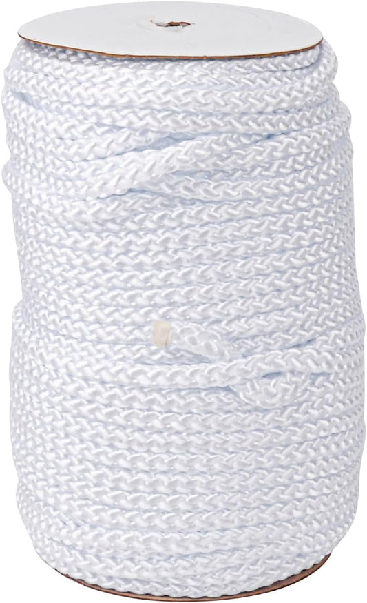 3/8 Inch White Polyester Rope - 250 White Low Stretch Polyester Rope for Hiking, Kayaking, Tarps