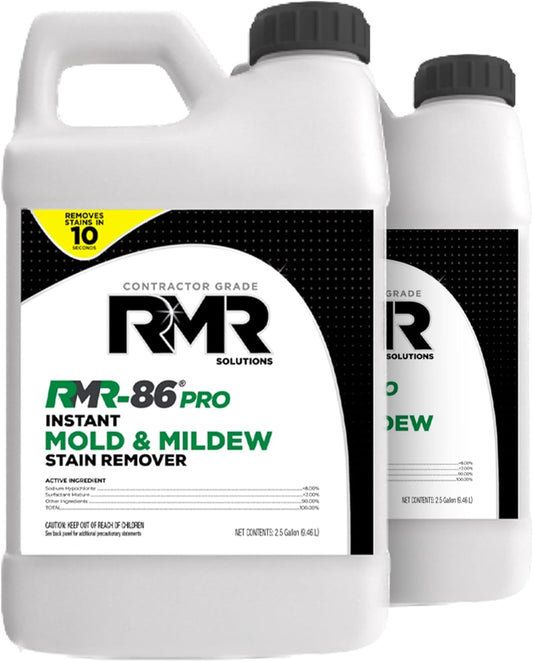 RMR-86 Pro Instant Mold Stain & Mildew Stain Remover - Contractor Grade Cleaning Solution, Professional Quality Formula, Odor Removal, 2.5 Gallon, 2 Pack