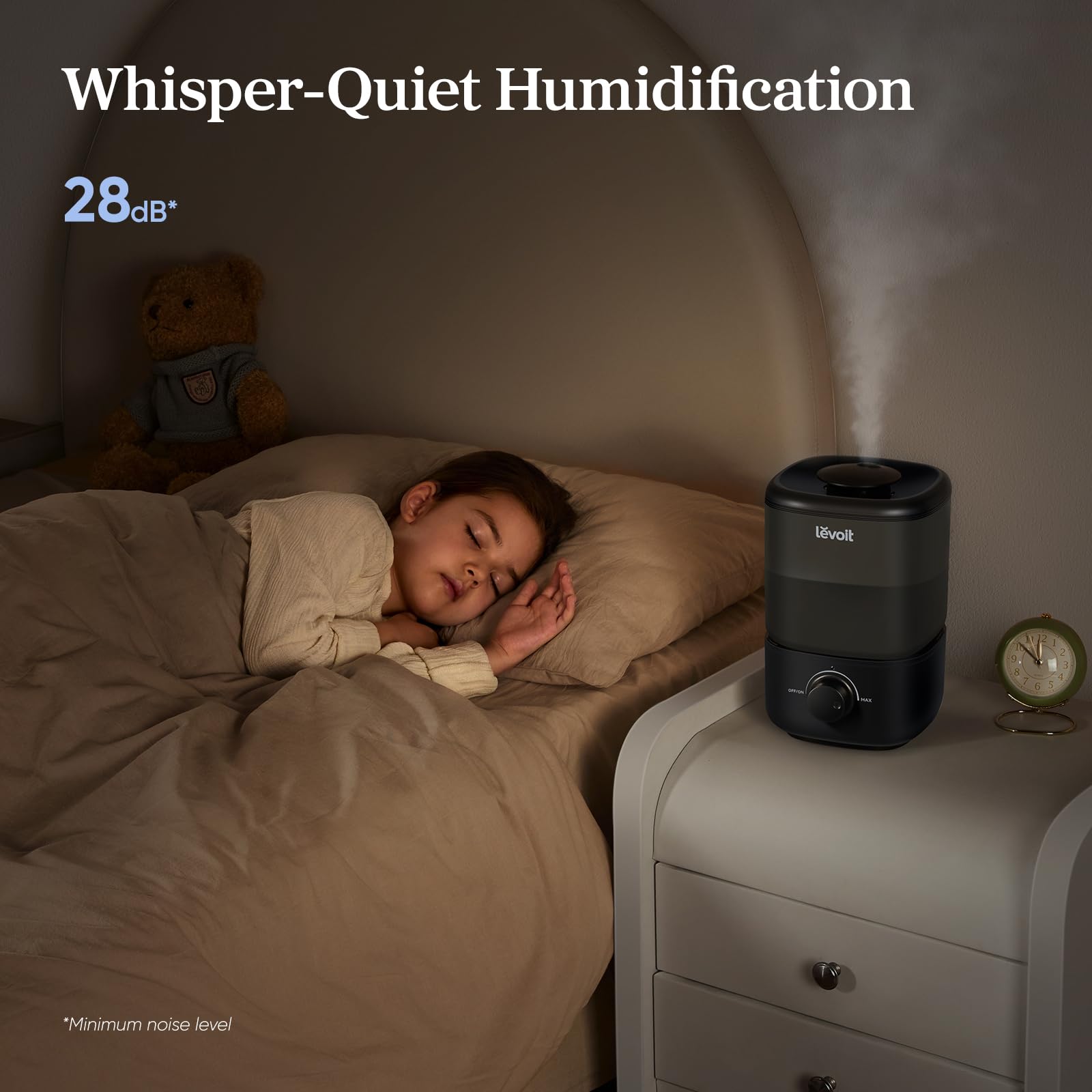 Levoit Humidifiers for Bedroom,Top-Fill Ultrasonic Cool Mist Humidifier