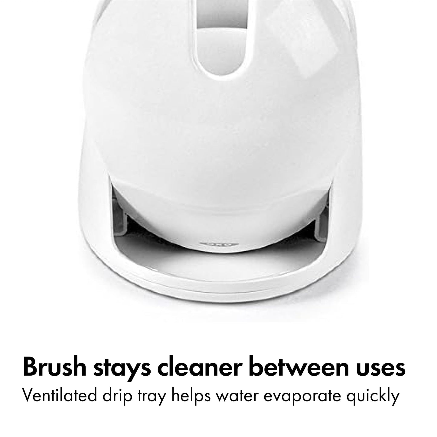 OXO Toilet Brush & Holder Set, Covered Canister, Auto-Open Lid, Compact Design for Small Bathrooms