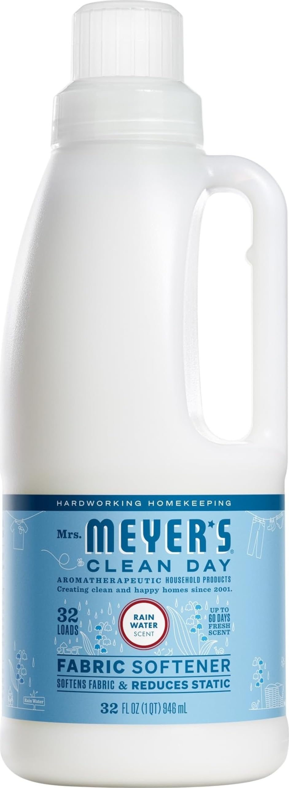 MRS. MEYER'S CLEAN DAY Liquid Fabric Softener, Rain Water, 32 fl oz