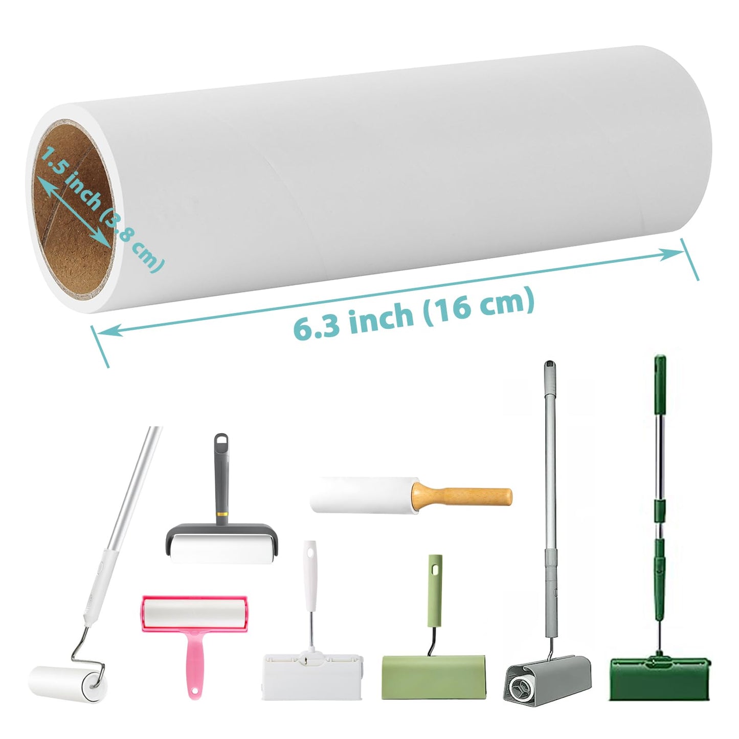 Lint Roller Refills 6.3 inch Great Value 10 Pack Extra Sticky Lint Remover Refills for Pet Hair