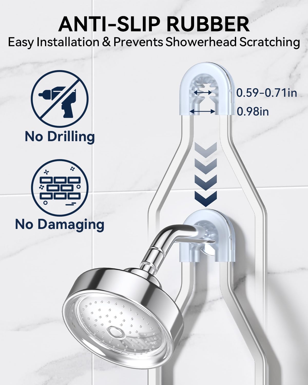 YASONIC Never Rust Shower Caddy Hanging, Aluminum Shower Racks for Inside Shower, 2-Tier Shower