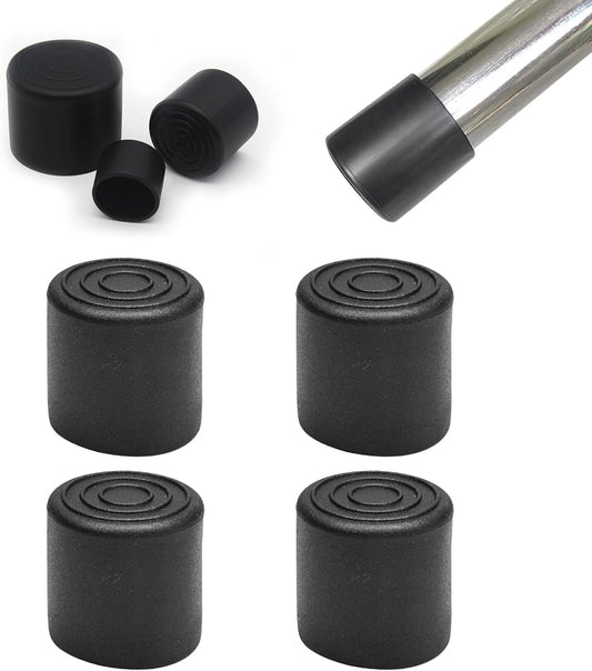 4 Pcs 1" Round Rubber Chair Leg Caps, PVC Table Leg Covers, Flexible & Anti-Slip Furniture Leg End