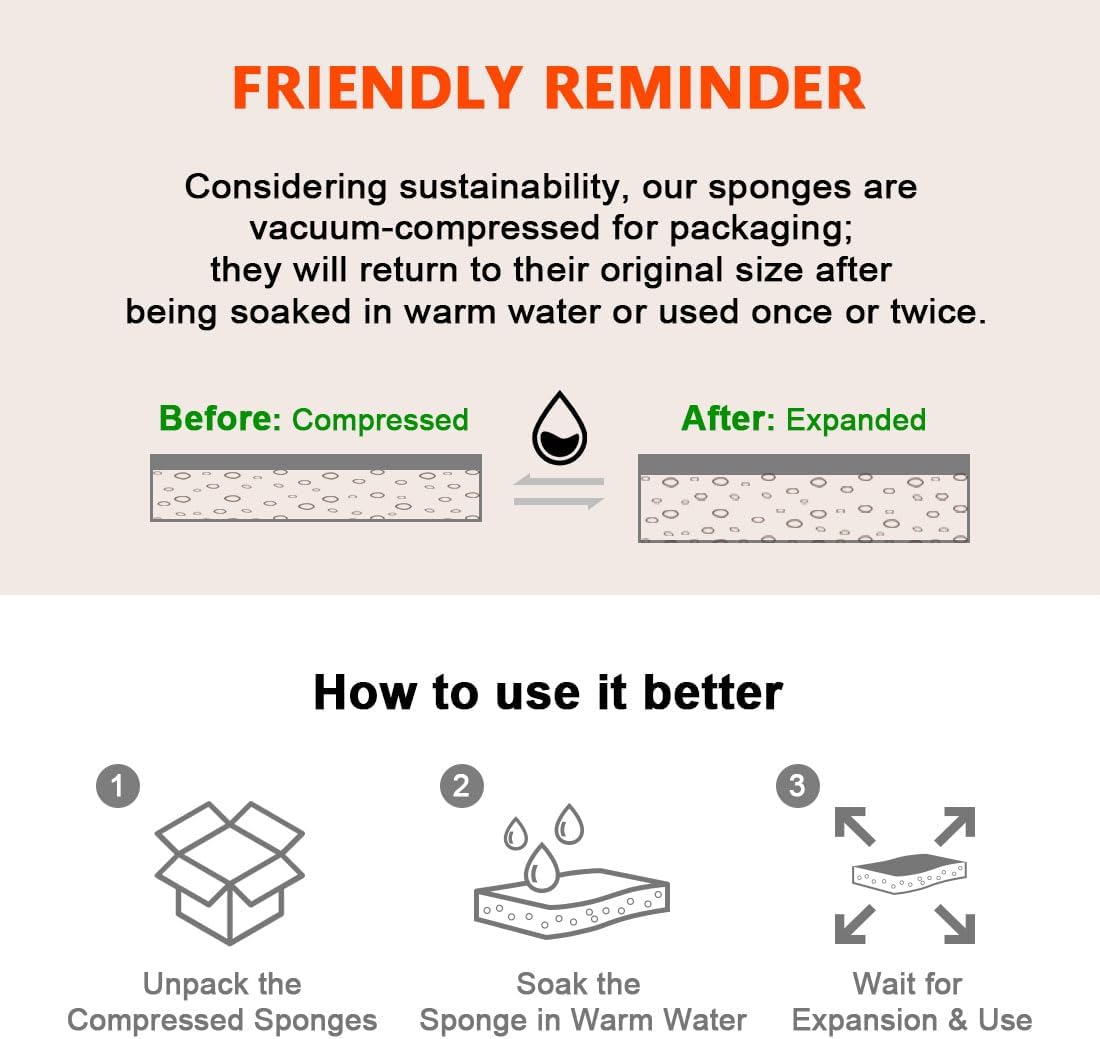 AIDEA Sponges Heavy Duty-12Count, Sponges Kitchen, Sponge for Dishes, Scrubbing Power for Tough Messes, Cleaning Sponge for Everyday Jobs for Dishes, Pots, Pans