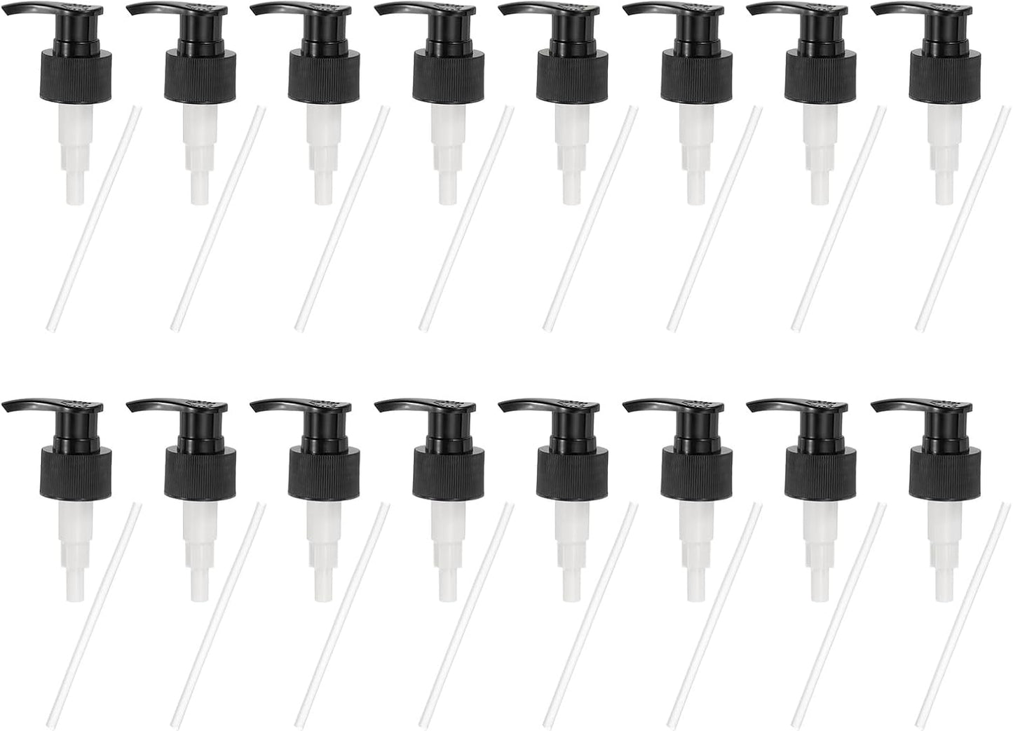 uxcell 16 Pcs Soap Dispenser Pump Heads Soap Dispensers Top Pumps Replacement Switch Pumphead for Standard 24/419 Neck Size Lotion Shampoo Bottle, Black