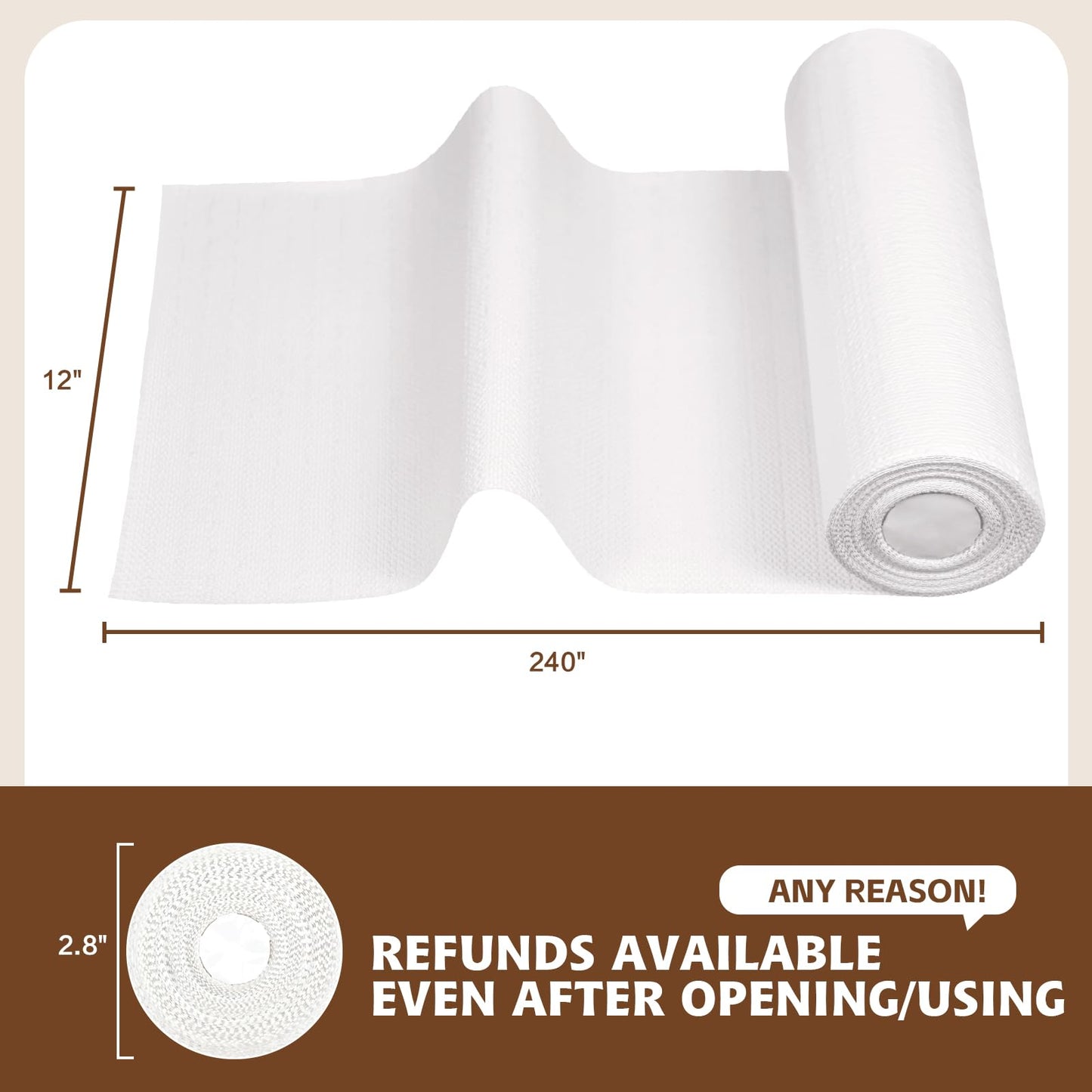 Shelf Liners for Kitchen Cabinets 12in x 20FT, Non Adhesive Drawer Liner