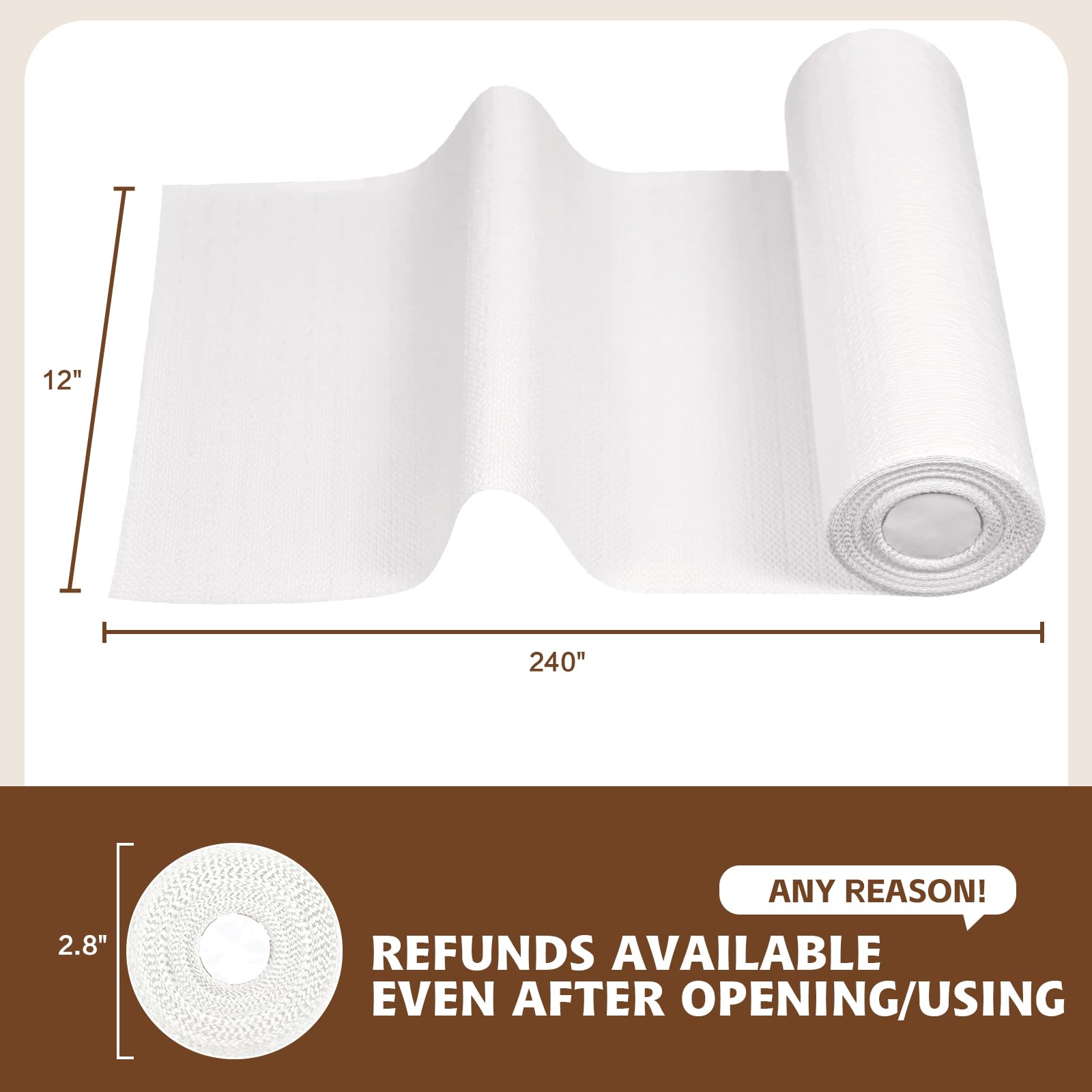 Shelf Liners for Kitchen Cabinets 12in x 20FT, Non Adhesive Drawer Liner