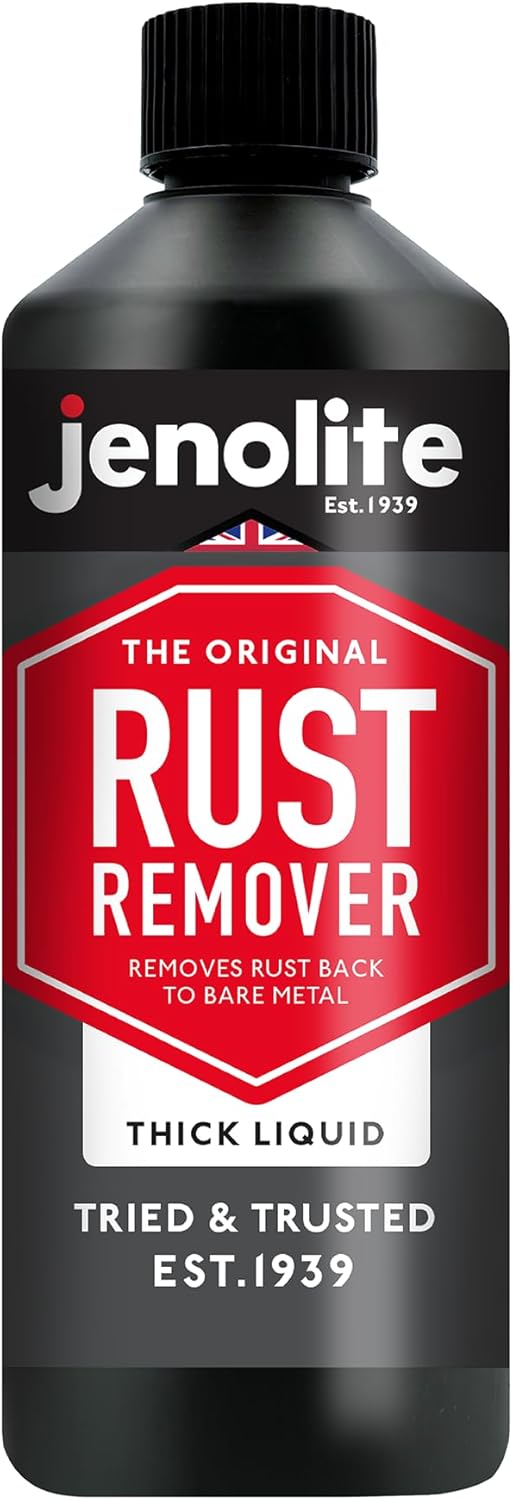 JENOLITE Rust Remover for Metal - Fast Acting No Drip Thick Liquid - Industrial Strength, Removes Rust Back to Bare Metal - 17oz (500ml)
