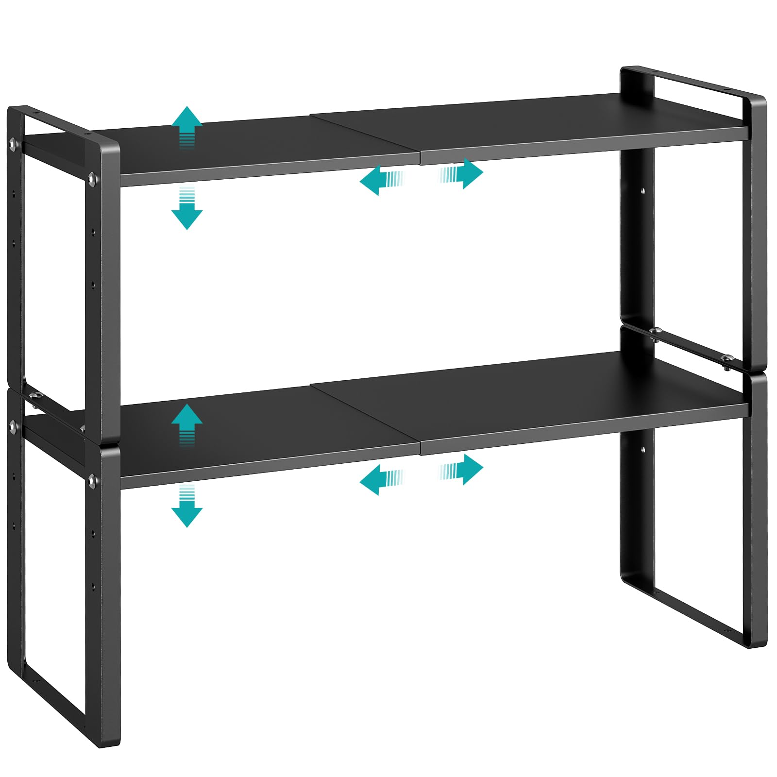Astrorhine 2 Pack Expandable Cabinet Organizer Shelves, 88lbs High Weight Capacity, Stackable