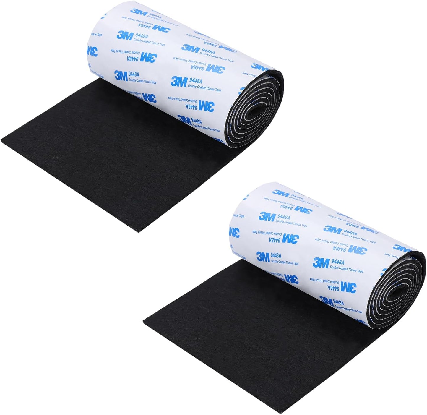Felt Furniture Pads, Non Slip Self Adhesive Cuttable Felt Tape Black Heavy Duty Felts Strip Roll for Protecting Hardwood Floors Chair Wall Protector (40 x 5 x 0.12 Inch, 2 Pack)