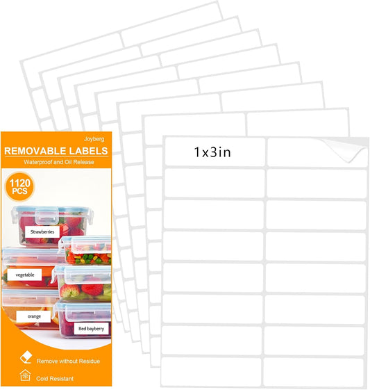 Joyberg 1120 PCS Removable Freezer Labels for Organizing, 1”x3” Frozen Food Labels Stickers