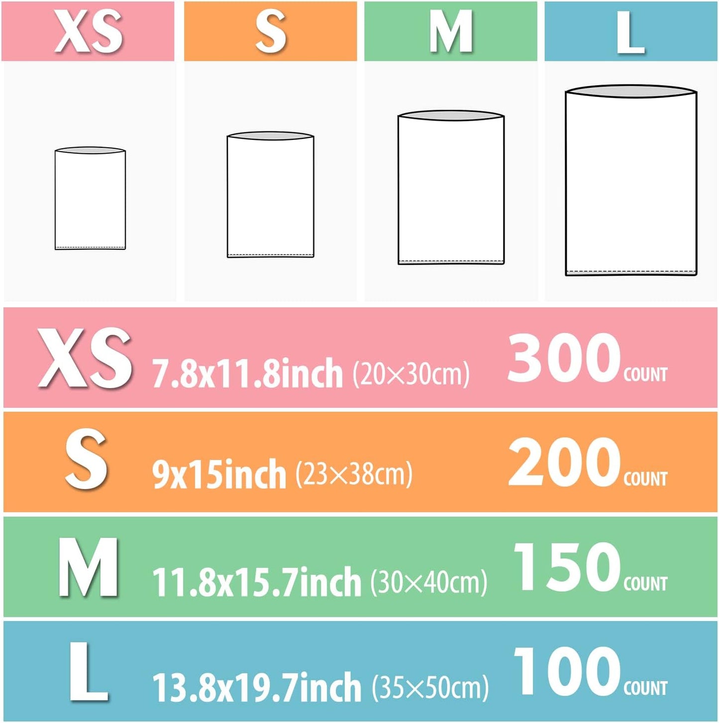 Odor Sealing Disposable Diaper Bags, 200 Count, Blue, Large Capacity, Unscented Diaper Trash Bags, Safety, Multiple Specifications, Wide Application, Easy to Use