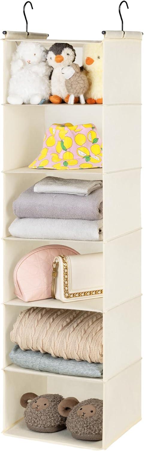 GRANNY SAYS 6 Shelf Hanging Closet Organizers and Storage, Collapsible Closet Hanging Organizer