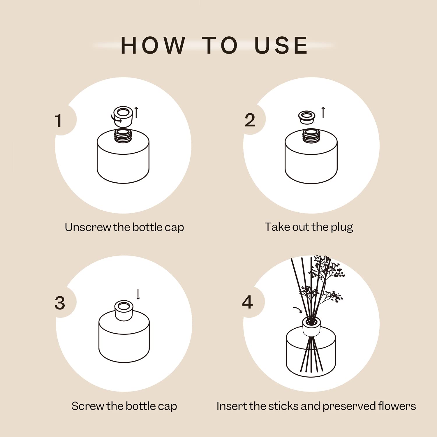 Cocorrína Premium Reed Diffuser Set with Preserved Baby's Breath & Cotton Stick Lavender Thyme |