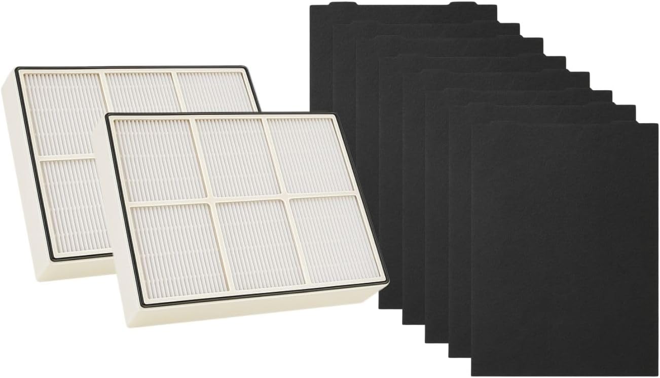 Nispira HEPA Filter with 4 Pre-Carbon Filters Compatible with Whirlpool Whispure Air Purifier Models AP25030K, APR25530L, APR25130L; Replaces Part # 1183051 1183051K, 2 Sets