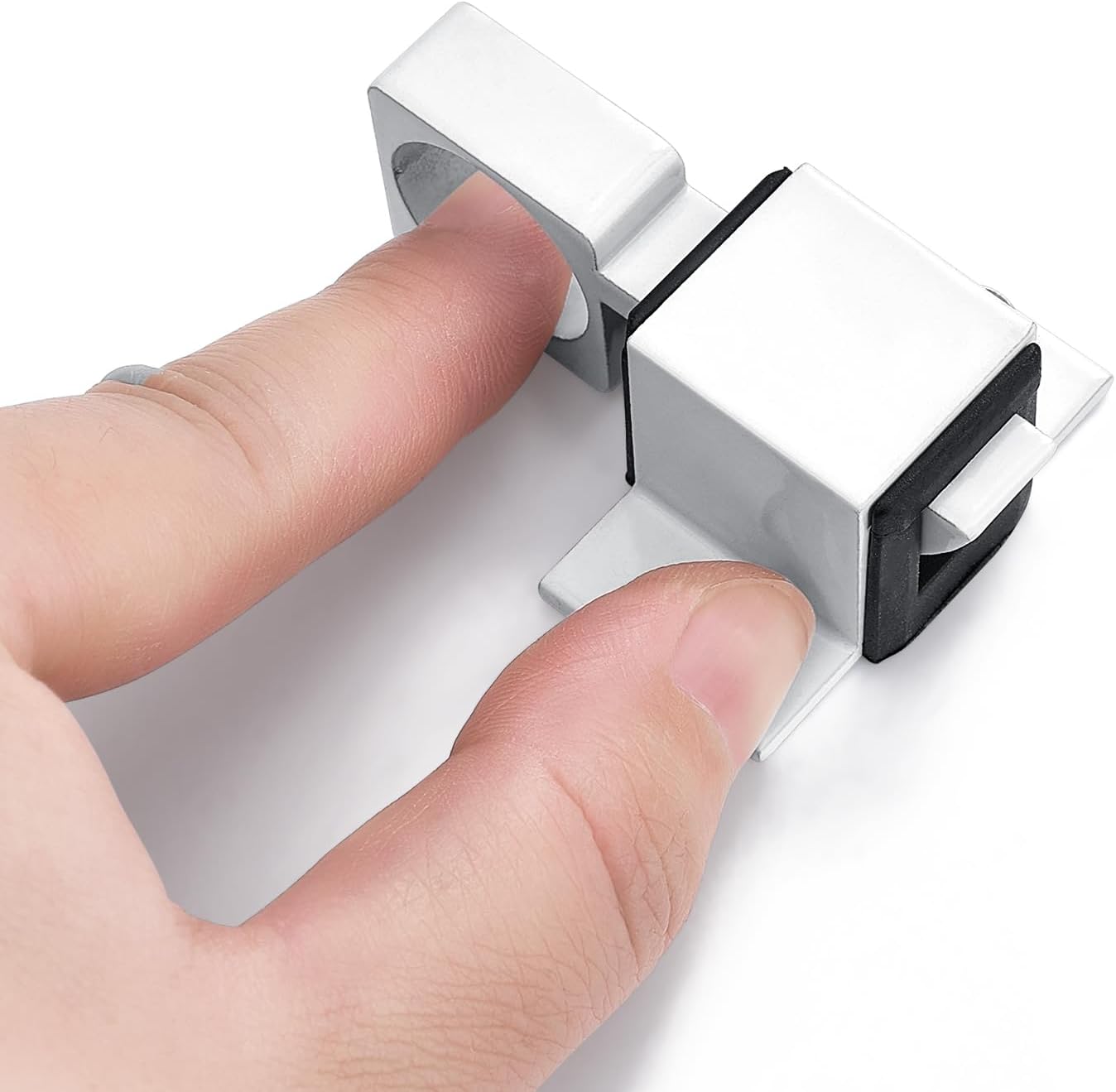 2 Packs Spring Door Lock, White Self-Closing Gate Latch with Aluminum Alloy, Security Latch for Windows, Cabinets & Gates