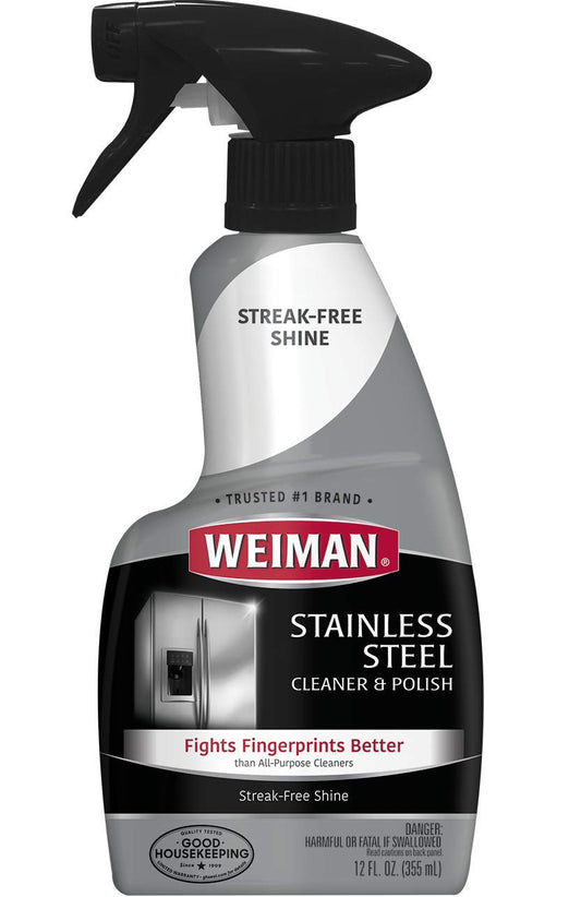 Weiman, Streak Free Stainless Steel Cleaner & Polish Spray, 12 Fl Oz