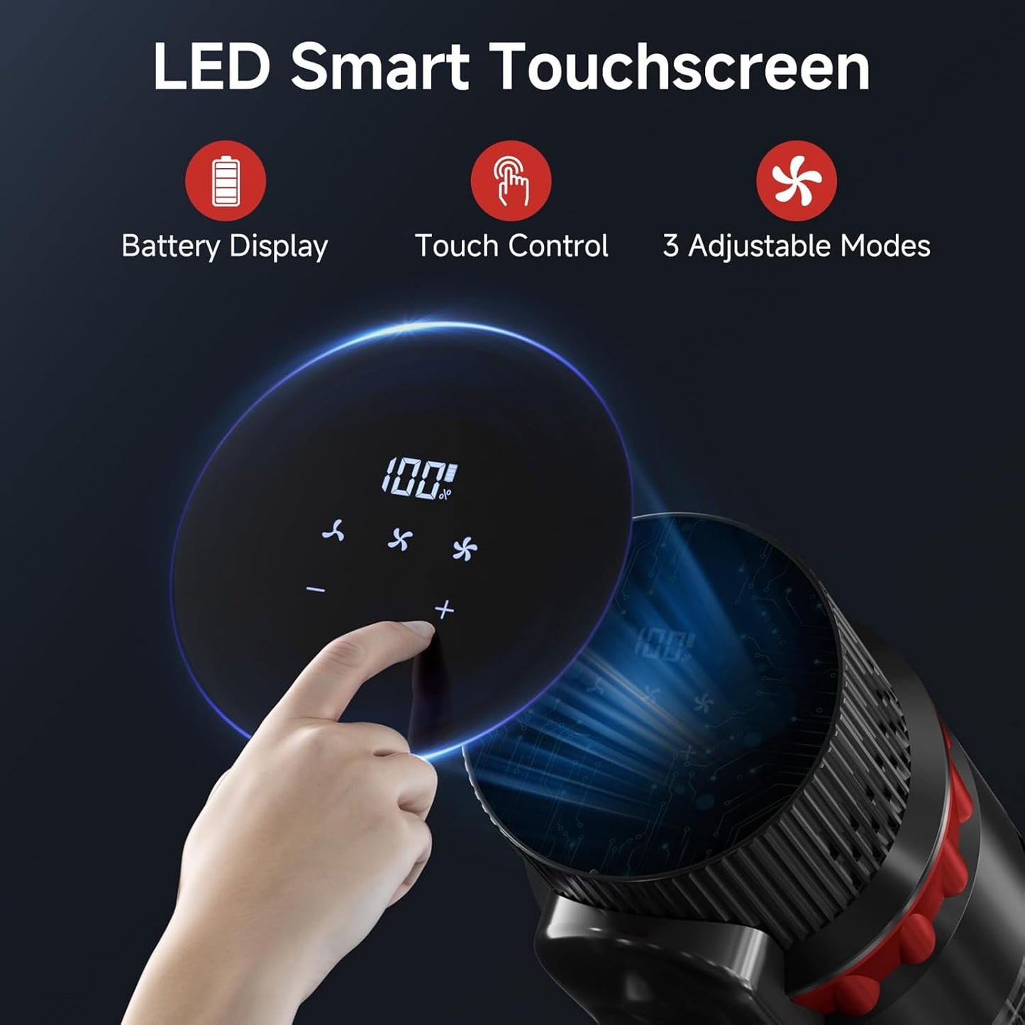 Cordless Vacuum Cleaner, 530W/45Kpa/70Mins Vacuum Cleaners for Home,Self-Standing Stick Vacuum with Smart Touch Screen,Rechargeable Lightweight Vacuum for Pet Hair,Carpets, Hard Floors