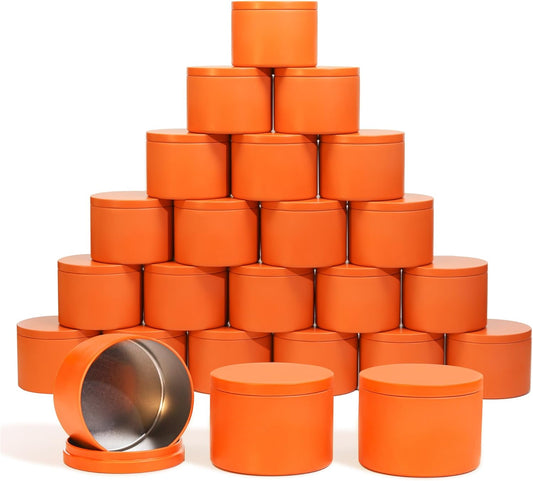 Aroparc Candle Tins 8oz with Lids, 24 Pack Seamless Candle Containers for Candle Making Supplies