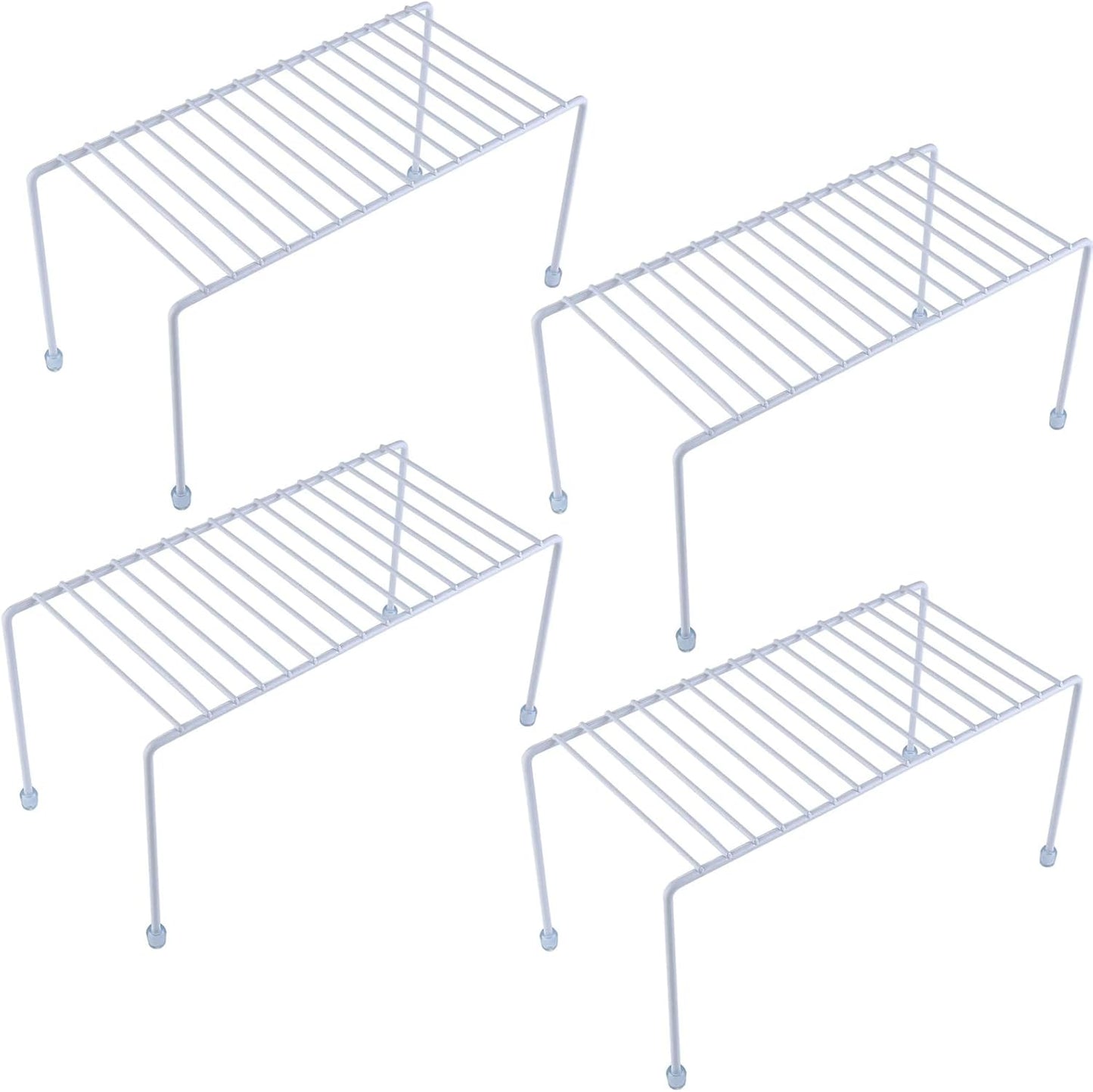 Kitchen Shelves, Cabinet Organization Mini Storage Shelf, Storage Rack Organizer for Kitchen, Fridge, Cabinet, Bathroom (White 4)