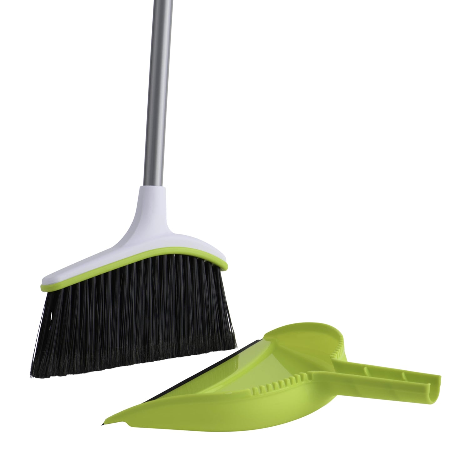 Casabella Basics 2-Piece Angled Broom and Dustpan Set, 44" Angled Broom with Long Handle and