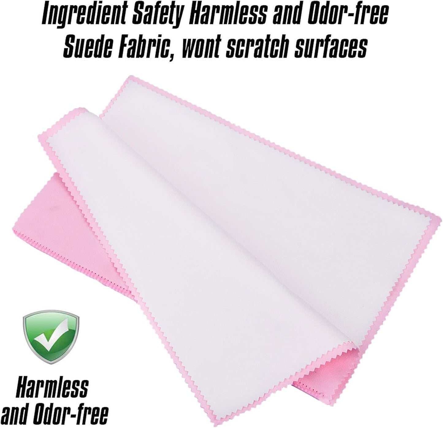 SEVENWELL Silver Polishing Cloth, Jewelry Cleaner Cloth for Sterling Silver Jewelry, Gold, Platinum, Silverware, Diamonds, Gemstones, Coins (Pink)