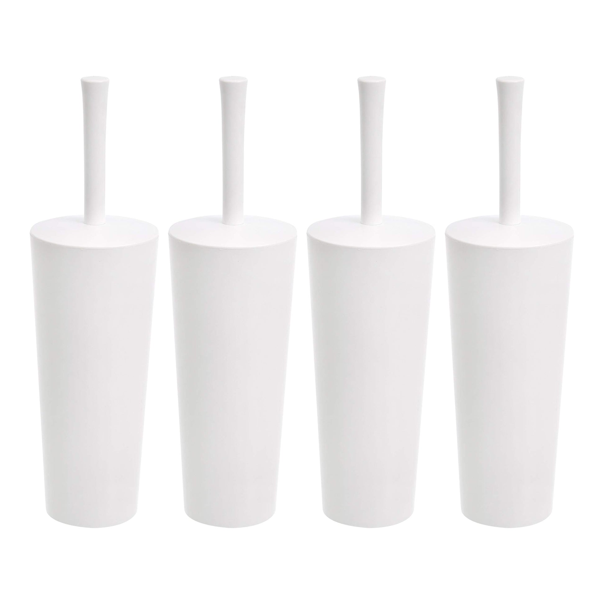 Amazon Basics Toilet Brush and Holder Set, Heavy-Duty Bristle Scrub Brushes with Non-Slip Handle