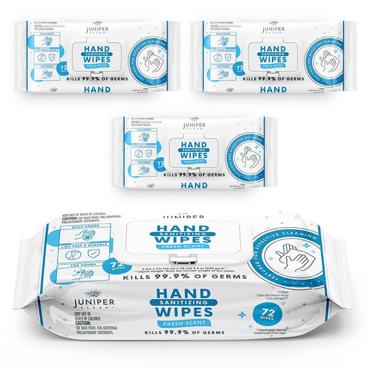 3 Pack Hand Sanitizing Wipes, Alcohol Free 216 Count Disposable Hand Sanitizer Wipes, Fresh Scent, Lint Free & Durable