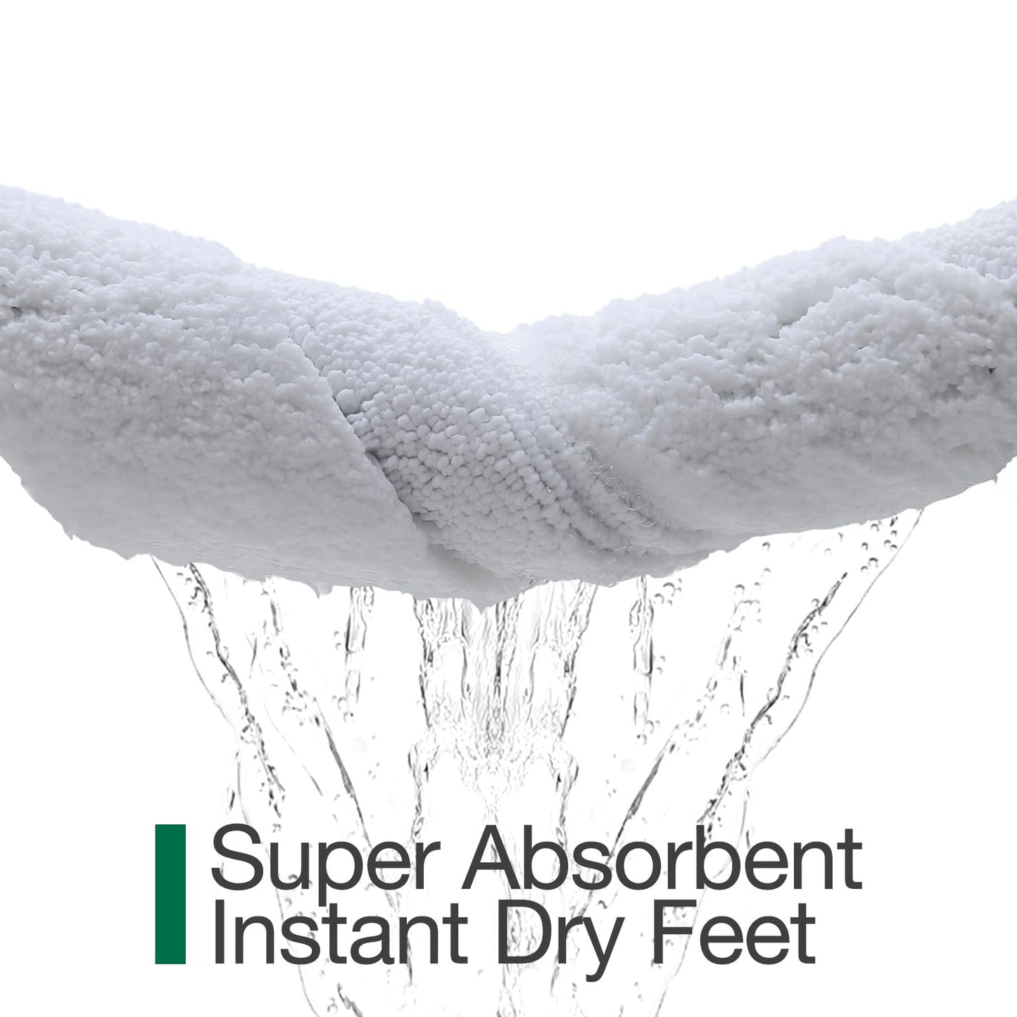 LUMI Ultra Soft Bathroom Rugs Absorbent, Non Slip Bath Mat 24x36, White