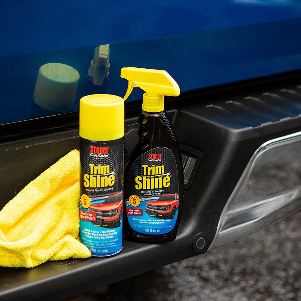 Stoner Car Care 91034-2PK Trim Shine – Vinyl and Plastic Protectant for Interior and Exterior Detailing, Restores OEM Color, Adds Shine, UV and Water Protection – 12 oz (Pack of 2)