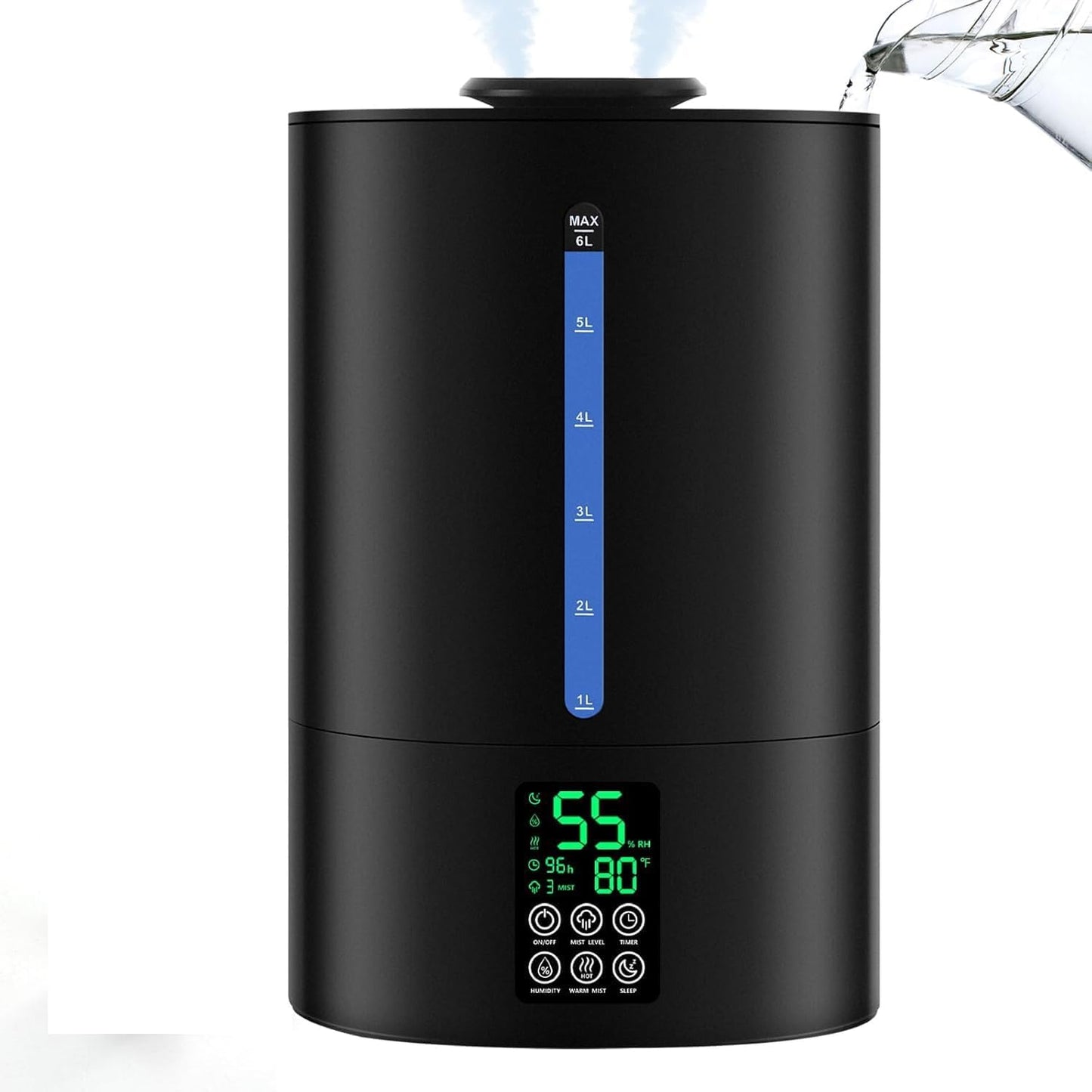 Coolfiqu 6L Warm & Cool Mist Humidifiers for Bedroom,Large Room,Plants