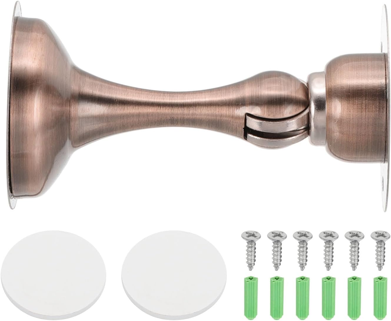 MECCANIXITY Magnetic Door Stoppers Stainless Steel Door Stops, Wall Floor Mounted Doors Holder Keep Doors Open for Home Office Closet (Reddish Bronze)