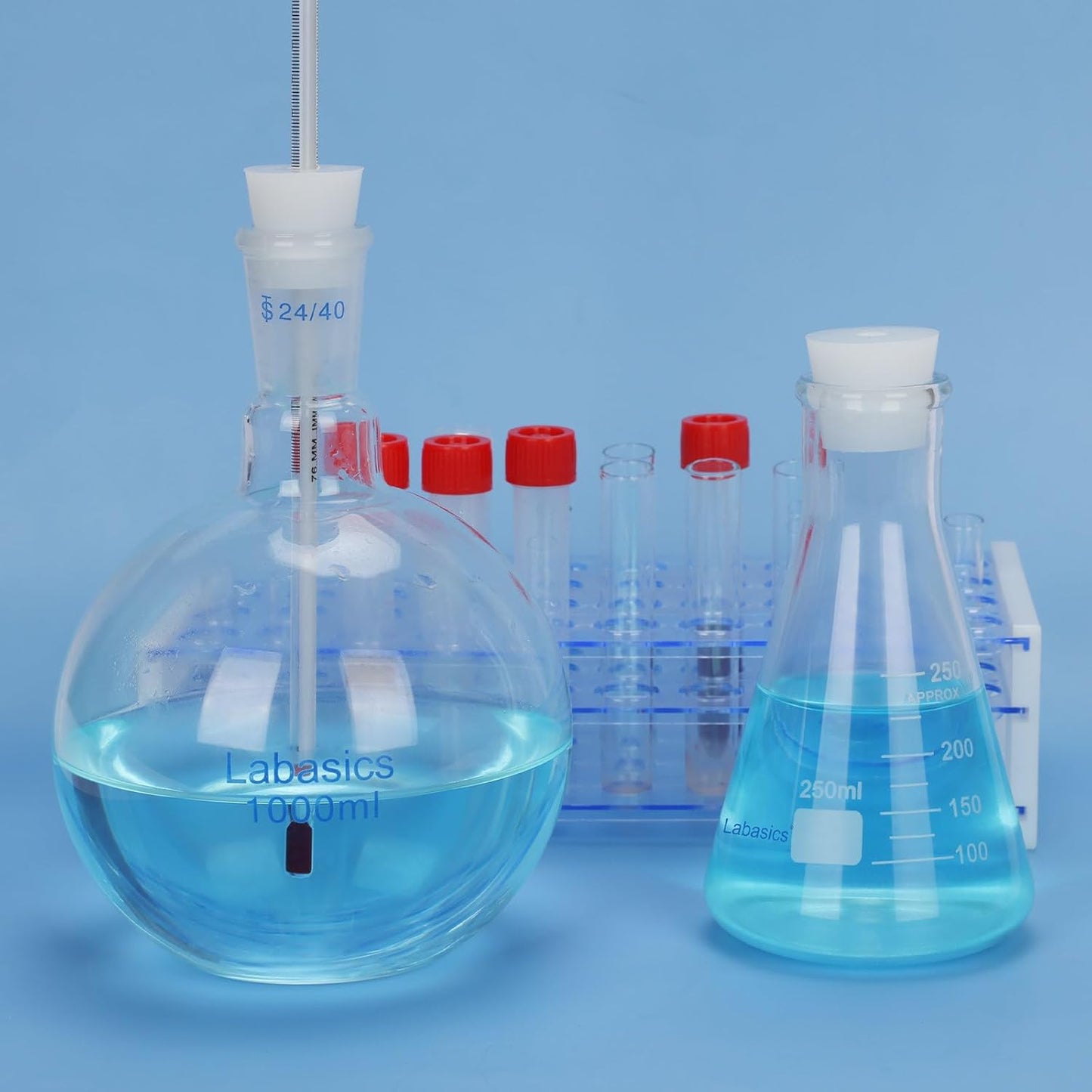 Labasics 5-Pack 4# Single-Hole Silicone Stoppers, White Tapered Lab Seal Stoppers with 0.31" Hole, Durable and Reusable Silicone Plugs for Laboratory Glassware, Airtight Sealing, and Experiments