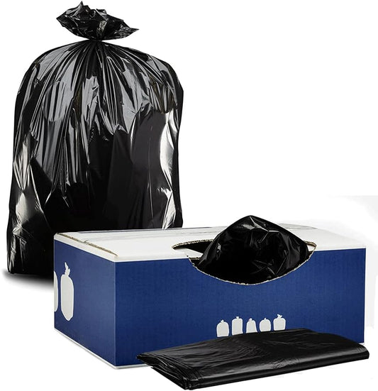 Plasticplace - W14LDB 12-16 Gallon Trash Bags │ 1.2 Mil │ Black Garbage Can Liners │ 24" x 31" (250 Count)