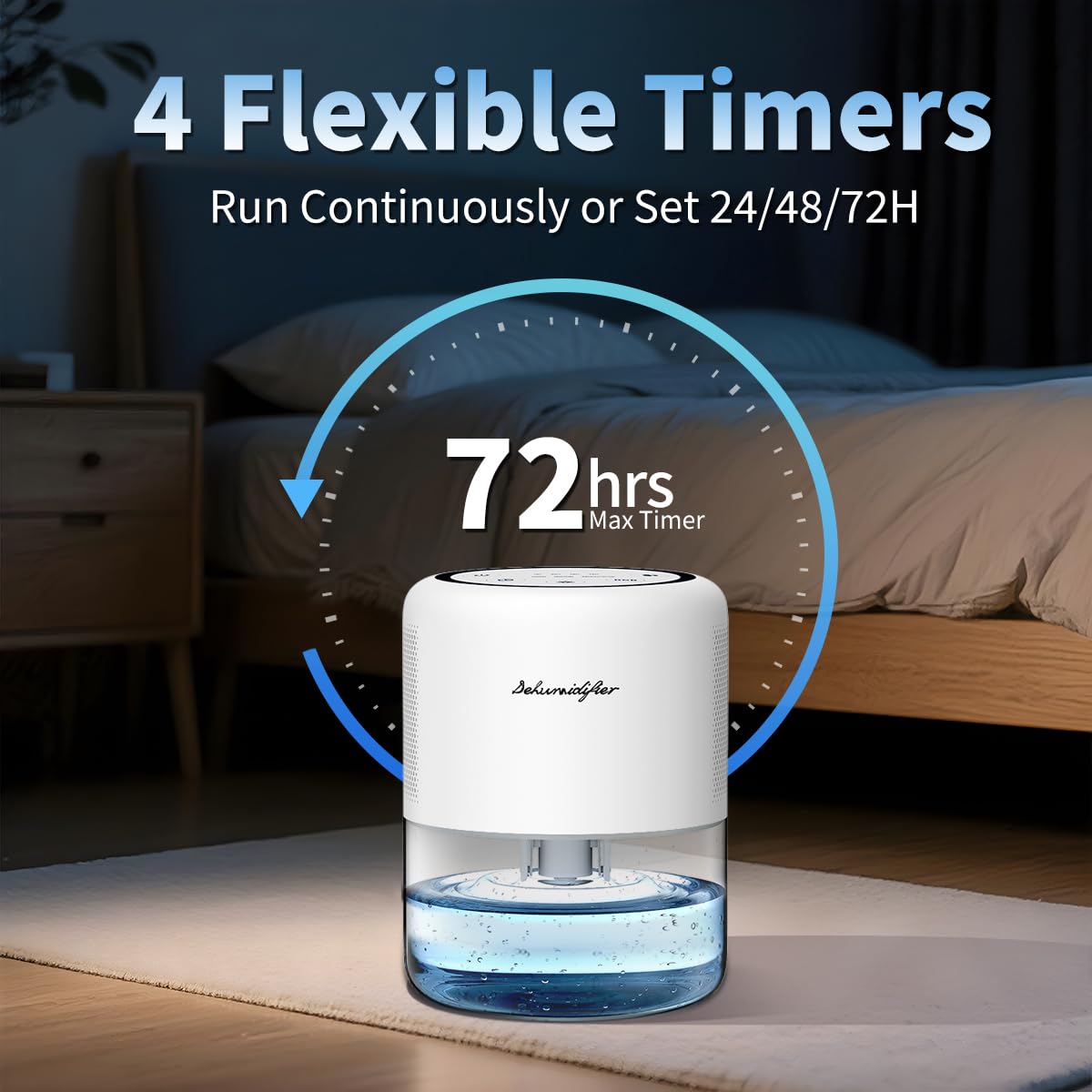 Windangel 44oz(1.3L) Small Dehumidifier for Home Auto-Off Quiet Portable Dehumidifier with 3 Modes