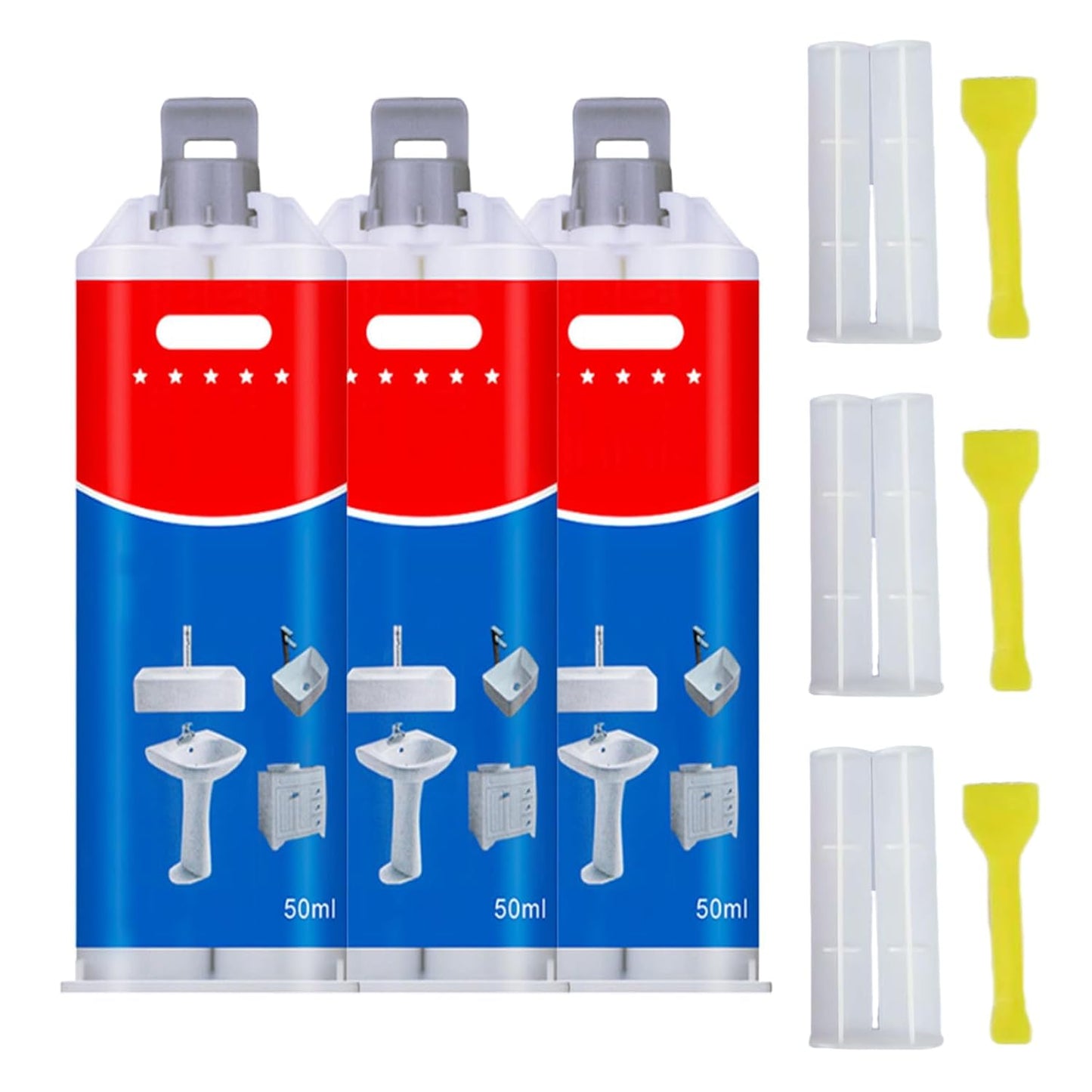 Tile and Ceramic Glaze Repair Paste,Ceramic Tile Crack Repair,Porcelain Sink Repair Kit,Tilegrout Repair,for Bathtub Tilefloors,Sinks, and Toilets (3PC)