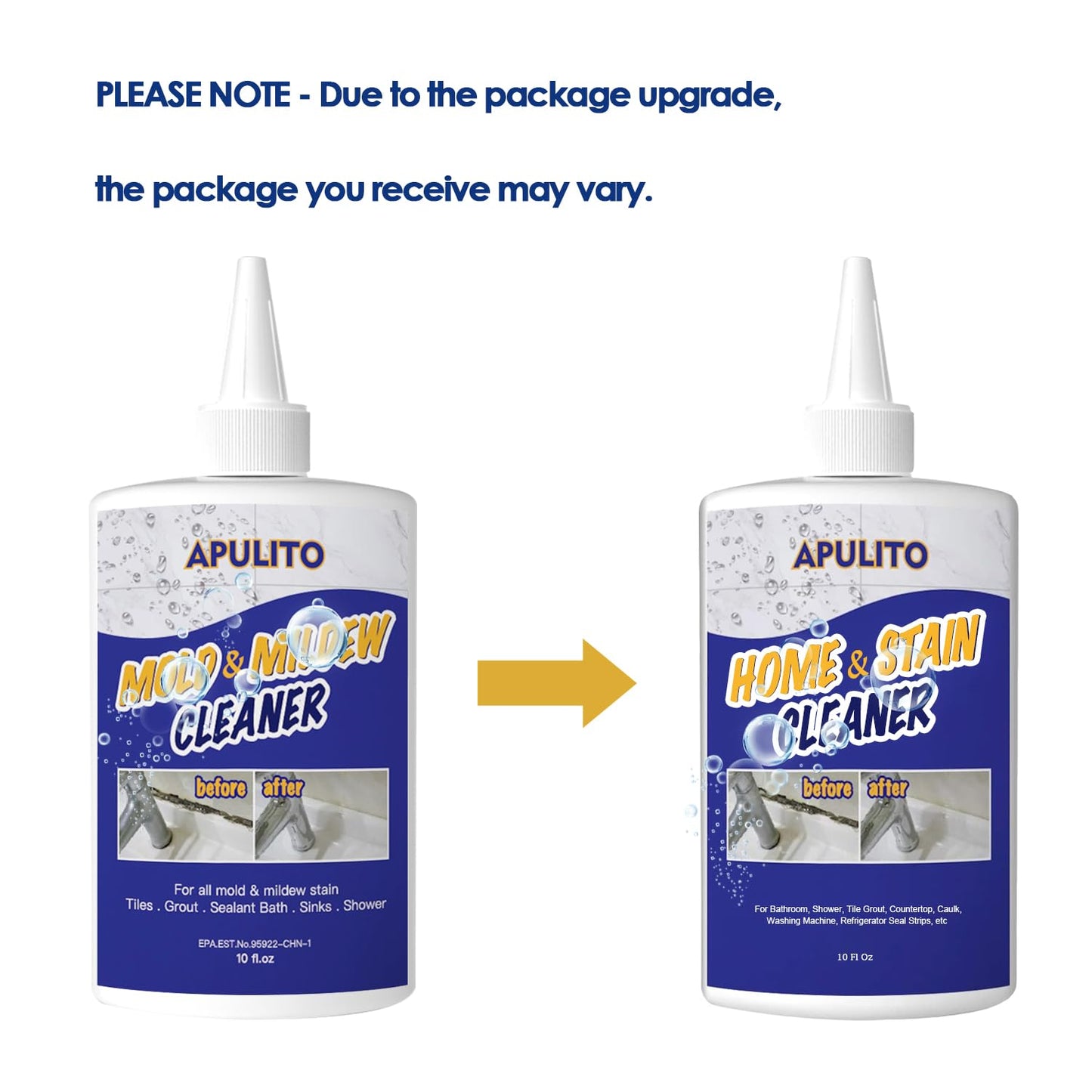 APULITO Household Cleaner Gel for Bathroom Shower Kitchen Tile Grout, Sinks Countertops 10 Fl Oz