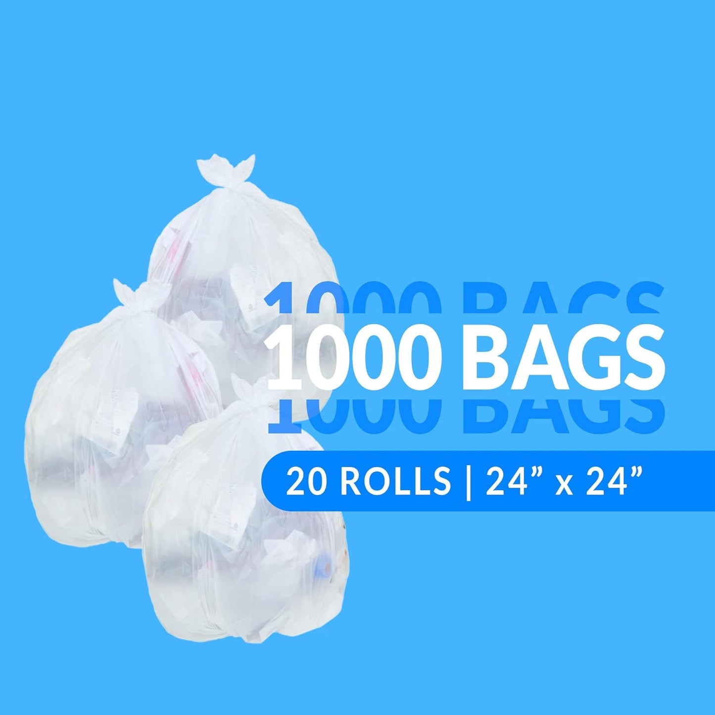 Reli. 6-10 Gallon Trash Bags | 1000 Bags | Clear | Bathroom | Strong | Garbage