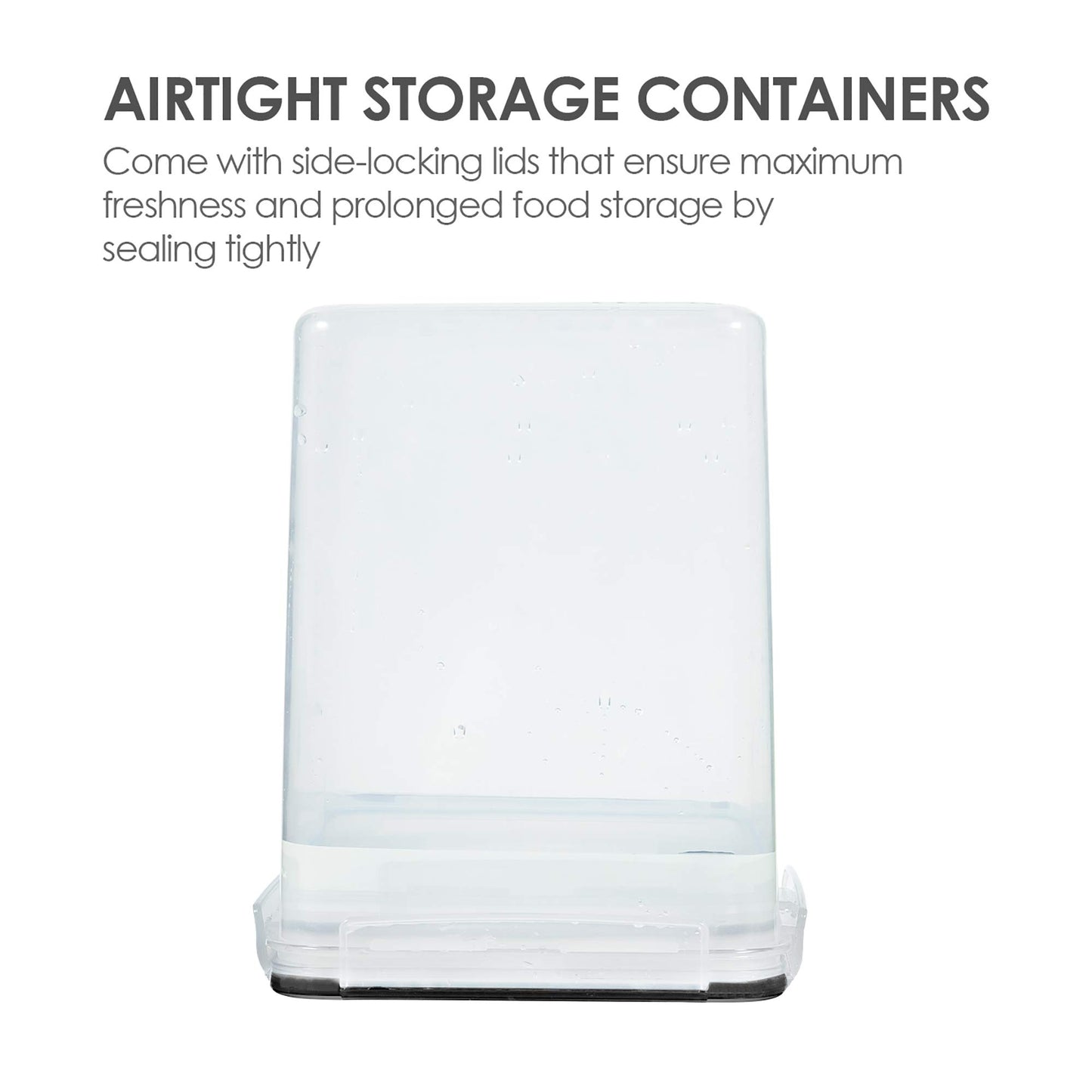 Vtopmart 5.2L Flour Sugar Storage Containers, 4 PCS, Black