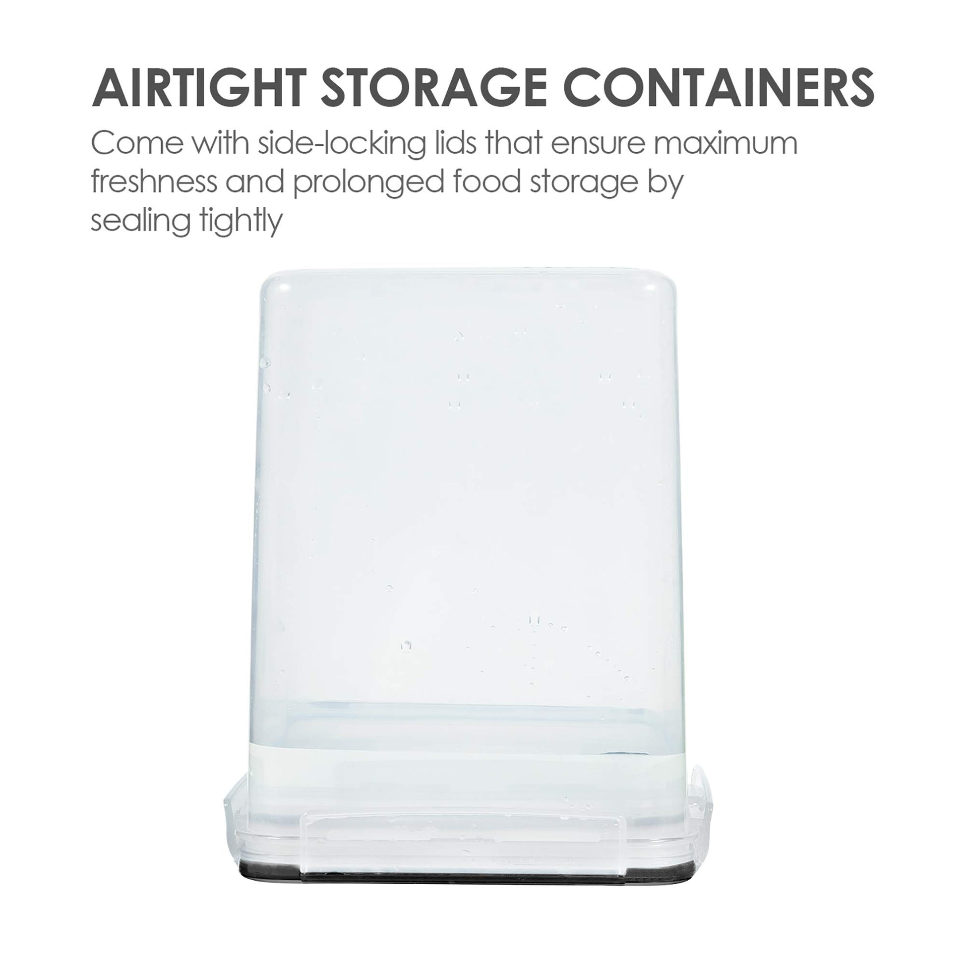 Vtopmart 5.2L Flour Sugar Storage Containers, 4 PCS, Black